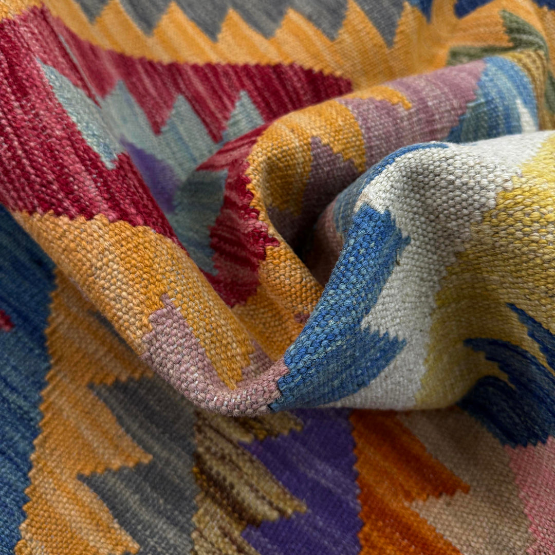 Handmade Turkish Design Wool Kilim 4' 2" x 6' 0" - No. AL263468