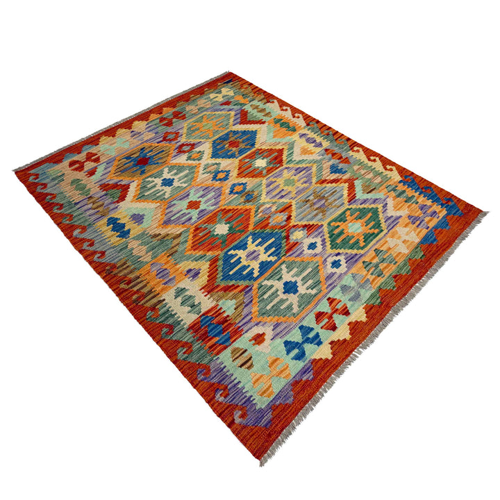 Hand Knotted Flatweave Kilim 4' 1" x 5' 6" - No. AL414113