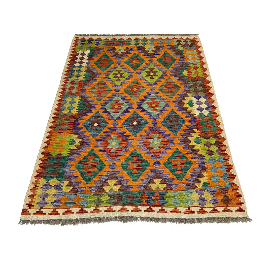 Handmade Afghan Vegetable Kilim 4' 2" x 6' 0" - No. AL364562