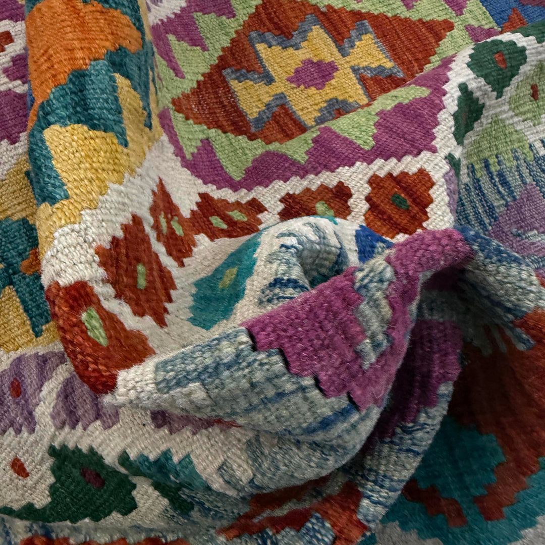 Hand Knotted Afghan Style Kilim 4' 2" x 6' 0" - No. AL953547