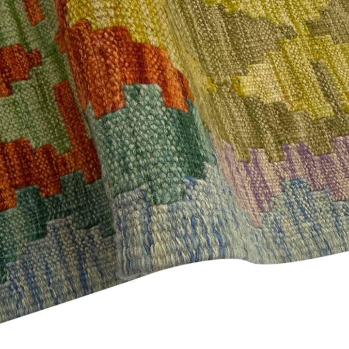 Afghan Vegetable Kilim Rug 5' 8" x 8' 2" Flat-Weave field