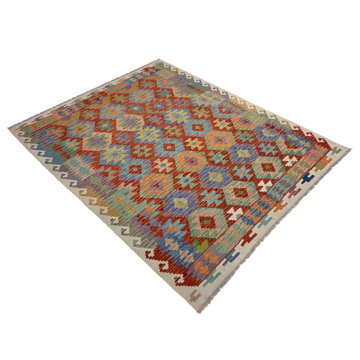 Afghan Vegetable Kilim Rug 5' 11" x 8' 1" Flat-Weave view