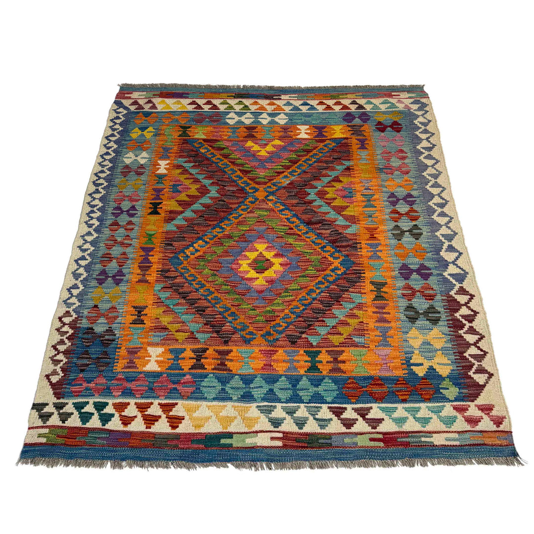 Small Size Chobi Kilim 4' 3" x 5' 5" - No. AL504668