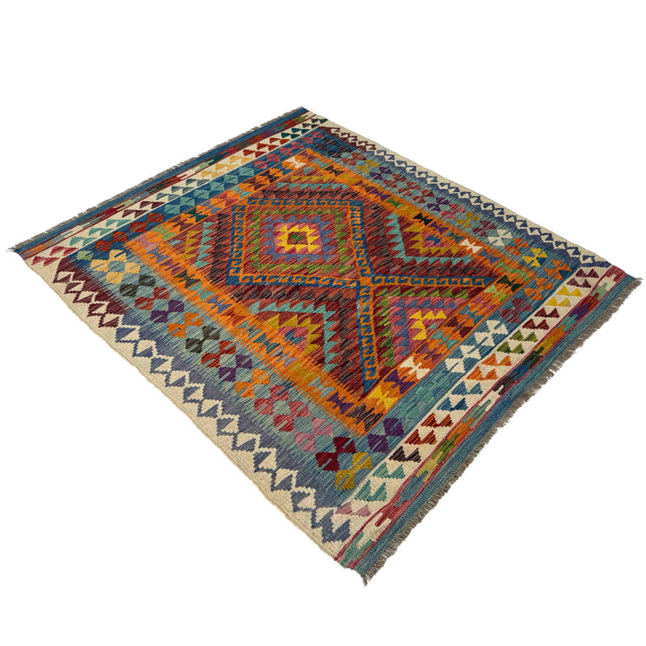 Small Size Chobi Kilim 4' 3" x 5' 5" - No. AL504668
