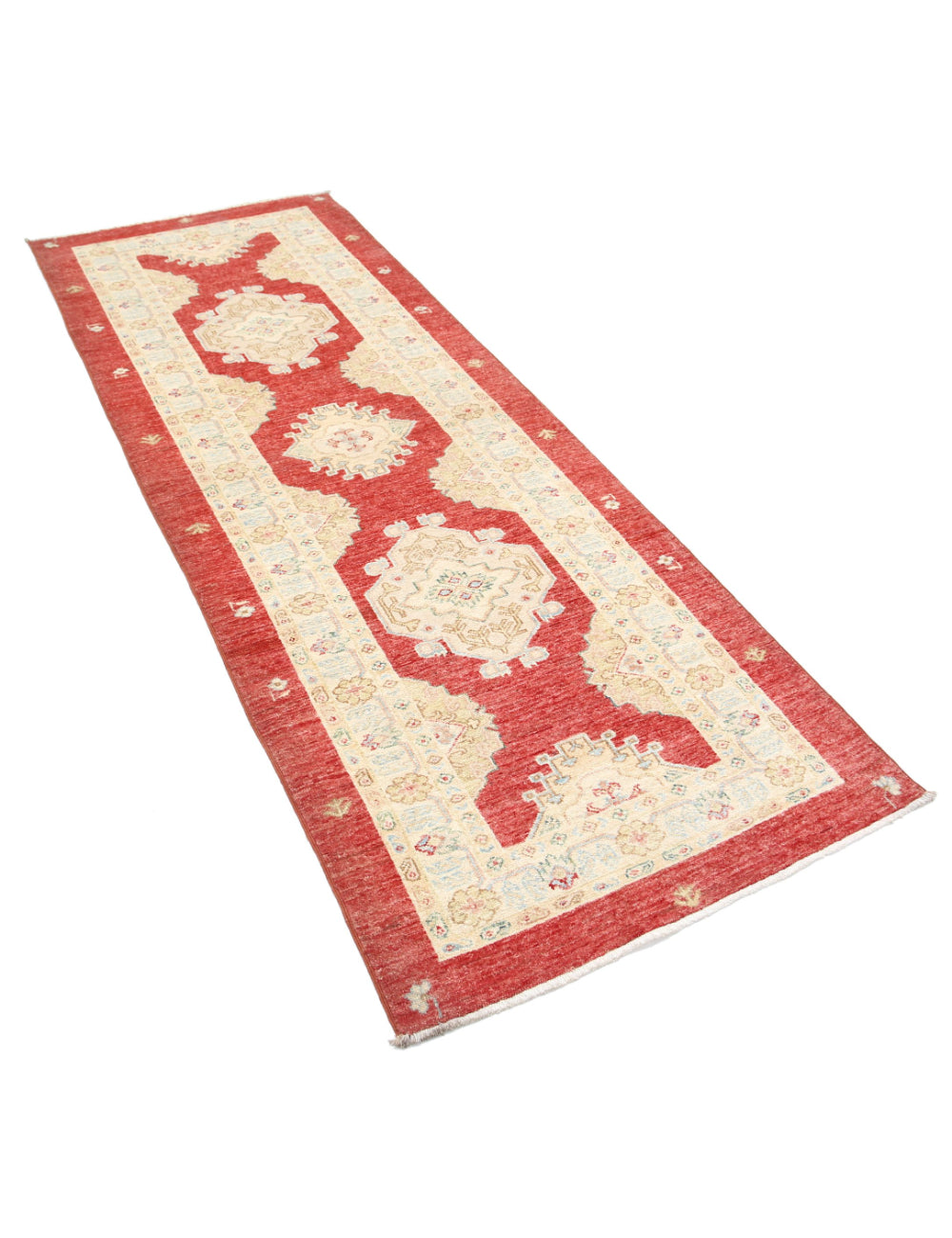 Afghan Ziegler Rug 2' 11" x 7' 10" Hand-Knotted | No. AT13966