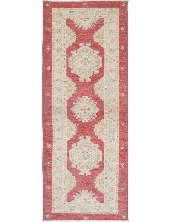 Afghan Ziegler Rug 2' 11" x 7' 10" Hand-Knotted
