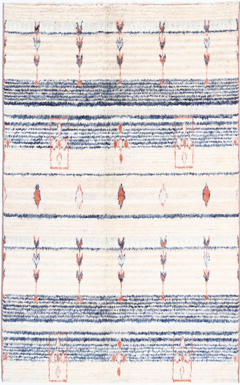 Moroccan Rug 4' 11" x 8' 4" Hand-Knotted