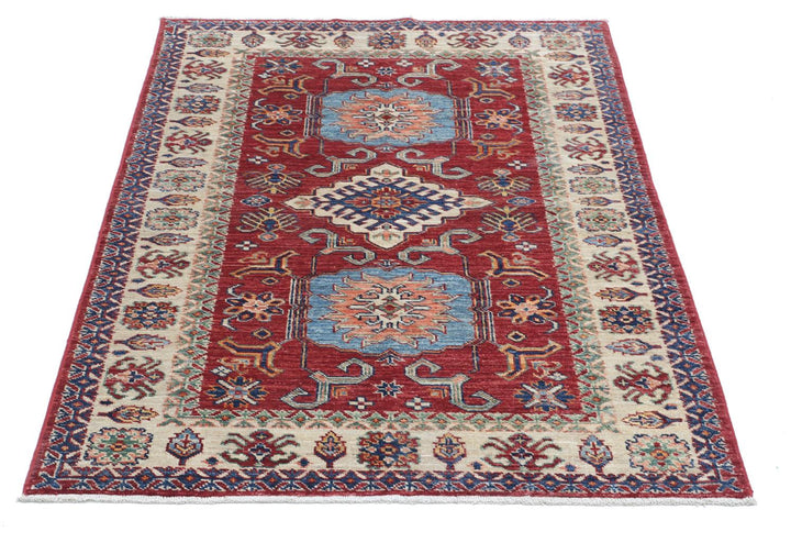 Kazak 3’ 4″ x 4’ 9″ - No. AV66400 - ALRUG Rug Store