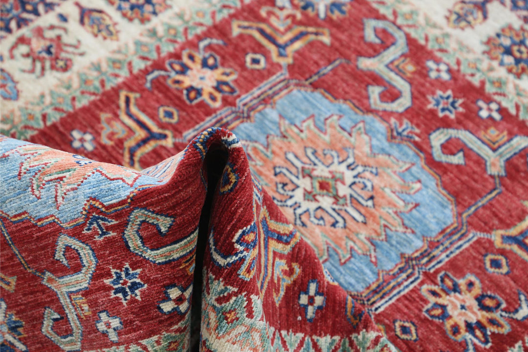 Kazak 3’ 4″ x 4’ 9″ - No. AV66400 - ALRUG Rug Store