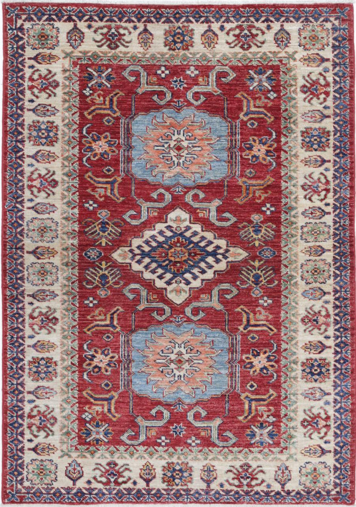 Kazak 3’ 4″ x 4’ 9″ - No. AV66400 - ALRUG Rug Store