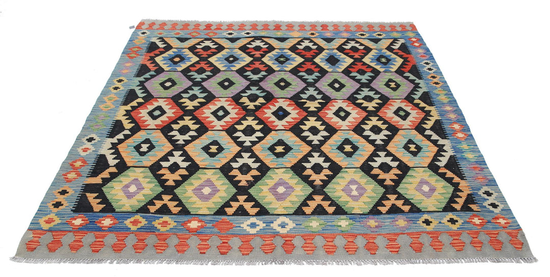 Kilim 6’ 3″ x 6’ 7″ - No. AV88554 - ALRUG Rug Store