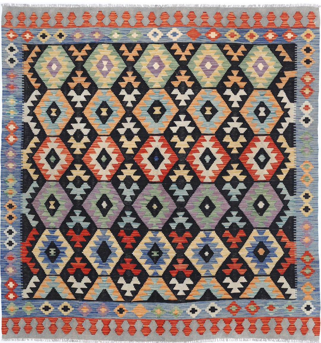Kilim 6’ 3″ x 6’ 7″ - No. AV88554 - ALRUG Rug Store