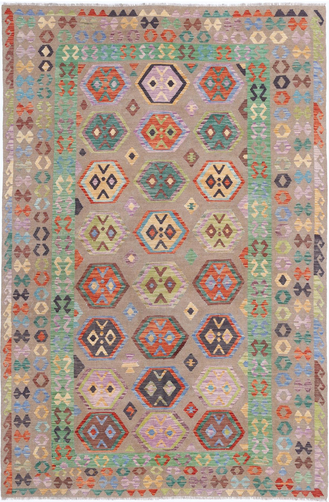 Kilim 6’ 4″ x 9’ 9″ - No. AV60055 - ALRUG Rug Store