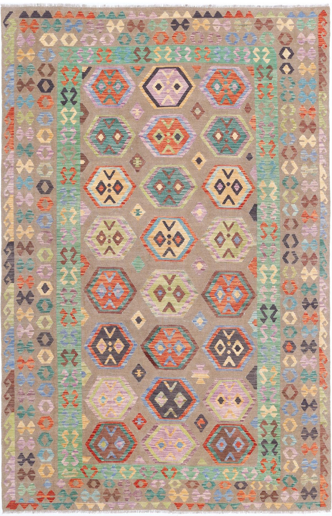 Kilim 6’ 6″ x 9’ 8″ - No. AV97090 - ALRUG Rug Store