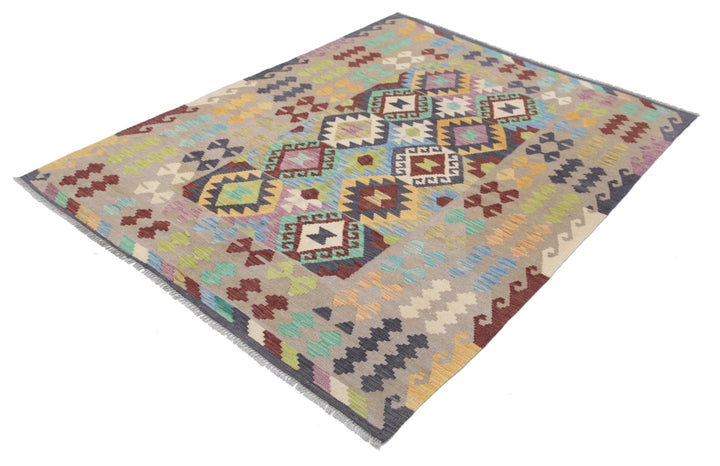 Kilim 4’ 11” x 6’ 5″ - No. AV15878 - ALRUG Rug Store