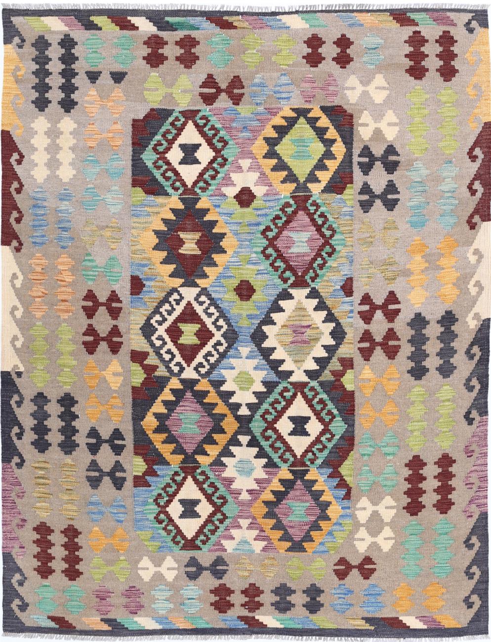 Kilim 4’ 11” x 6’ 5″ - No. AV15878 - ALRUG Rug Store