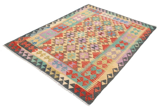 Kilim 4’ 10” x 6’ 5″ - No. AV57960 - ALRUG Rug Store