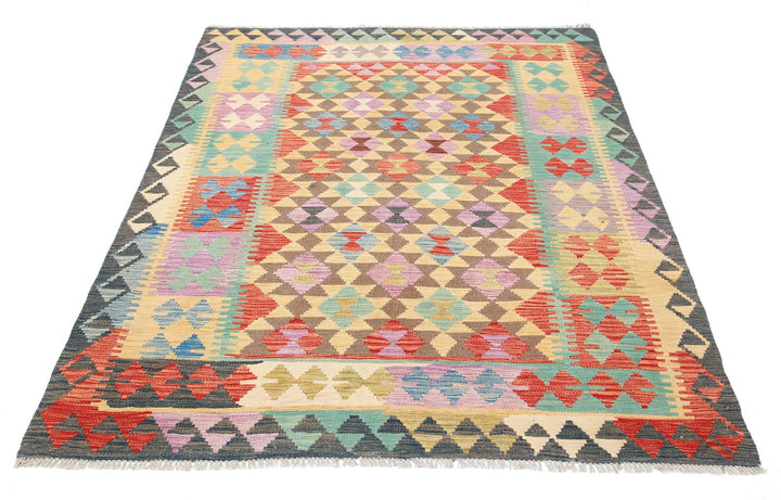 Kilim 4’ 10” x 6’ 5″ - No. AV57960 - ALRUG Rug Store