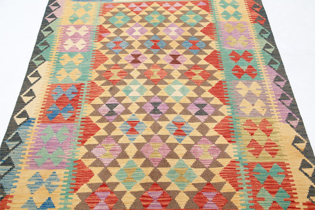 Kilim 4’ 10” x 6’ 5″ - No. AV57960 - ALRUG Rug Store