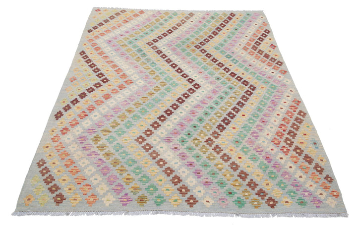Kilim 4’ 9″ x 6’ 5″ - No. AV83851 - ALRUG Rug Store