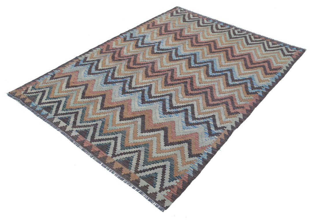 Kilim 4’ 8″ x 6’ 6″ - No. AV68543 - ALRUG Rug Store