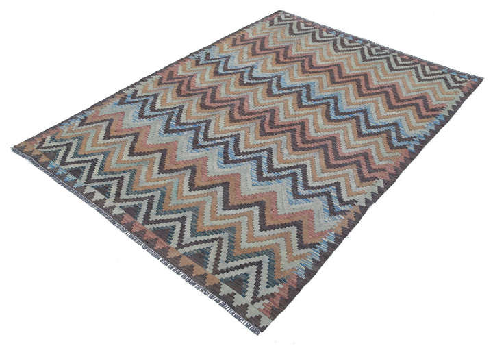 Kilim 4’ 8″ x 6’ 6″ - No. AV68543 - ALRUG Rug Store