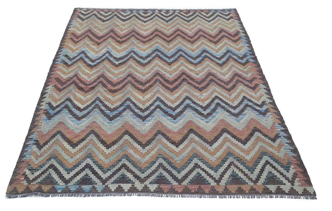 Kilim 4’ 8″ x 6’ 6″ - No. AV68543 - ALRUG Rug Store