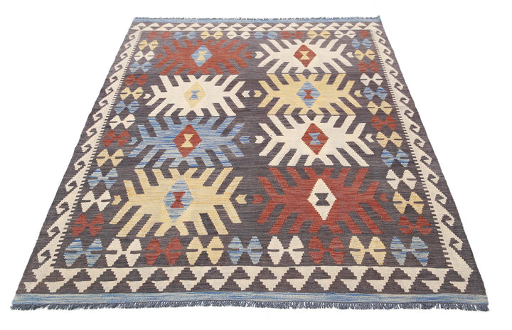 Kilim 4’ 9″ x 6’ 6″ - No. AV76567 - ALRUG Rug Store