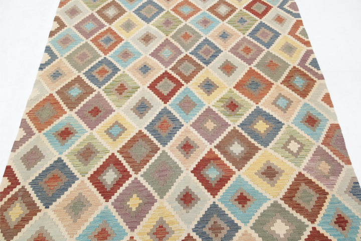 Kilim 4’ 7″ x 6’ 9″ - No. AV53132 - ALRUG Rug Store