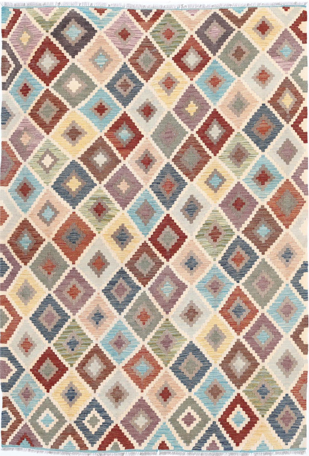 Kilim 4’ 7″ x 6’ 9″ - No. AV53132 - ALRUG Rug Store