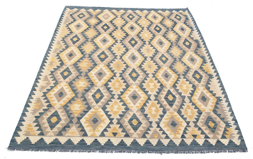 Kilim 4’ 10” x 6’ 8″ - No. AV27952 - ALRUG Rug Store