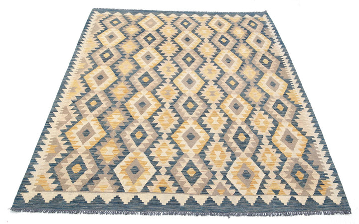 Kilim 4’ 10” x 6’ 8″ - No. AV27952 - ALRUG Rug Store