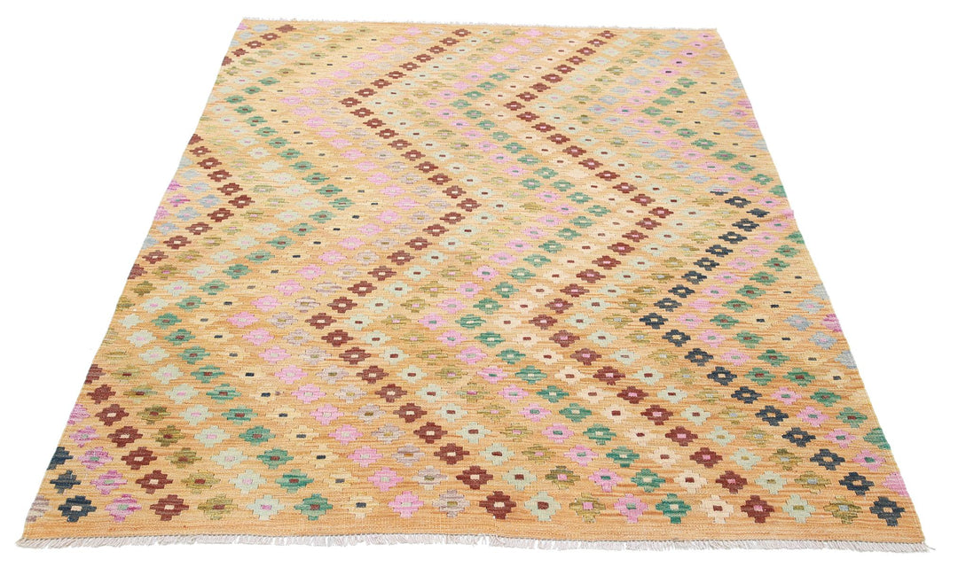 Kilim 4’ 10” x 6’ 4″ - No. AV95365 - ALRUG Rug Store