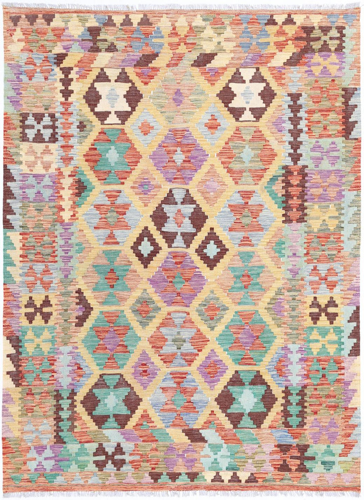 Kilim 4’ 9″ x 6’ 5″ - No. AV27500 - ALRUG Rug Store