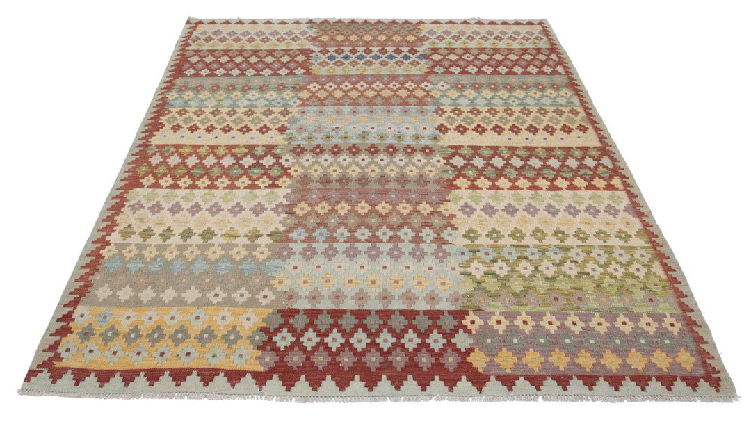 Kilim 5’ 8″ x 7’ 8″ - No. AV36385 - ALRUG Rug Store
