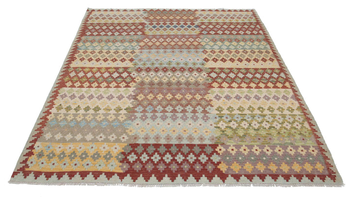 Kilim 5’ 8″ x 7’ 8″ - No. AV36385 - ALRUG Rug Store