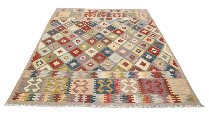 Kilim 6’ 2″ x 7’ 11” - No. AV23736 - ALRUG Rug Store