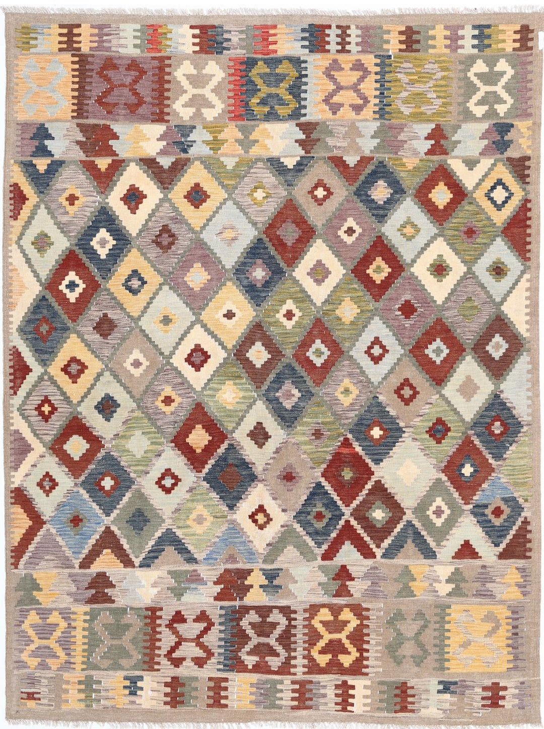 Kilim 6’ 2″ x 7’ 11” - No. AV23736 - ALRUG Rug Store