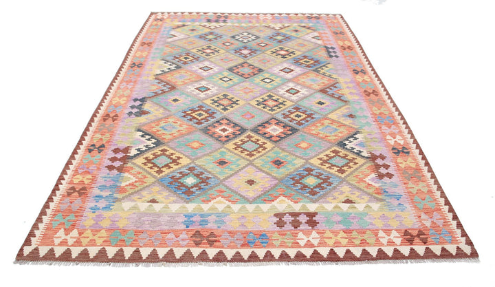 Kilim 6’ 6″ x 9’ 7″ - No. AV93368 - ALRUG Rug Store
