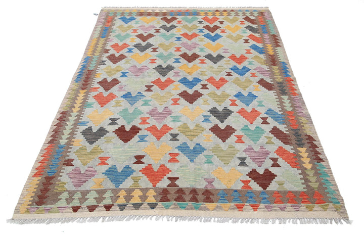 Kilim 4’ 8″ x 6’ 7″ - No. AV63467 - ALRUG Rug Store