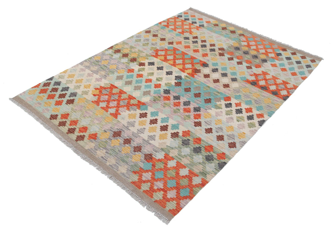 Kilim 4’ 1″ x 5’ 8″ - No. AV99487 - ALRUG Rug Store