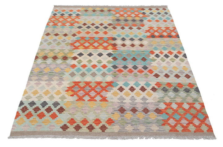 Kilim 4’ 1″ x 5’ 8″ - No. AV99487 - ALRUG Rug Store