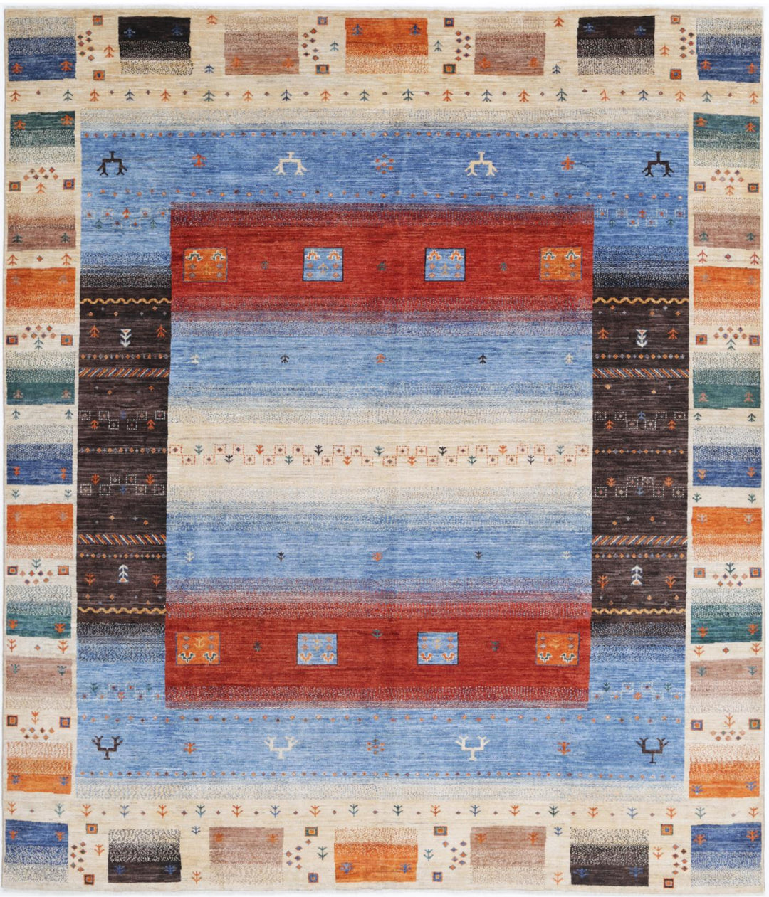 Afghan Modcar Rug 8'2" x 9'6" Hand-Knotted