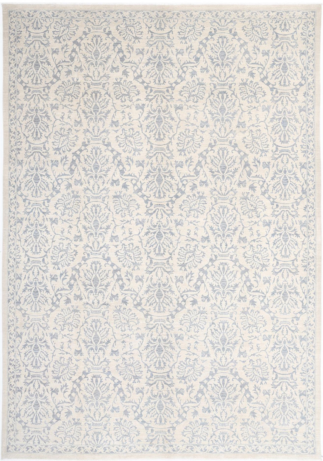 Ivory Pakistani Oriental Rug 9'11" x 14'2" Hand-Knotted