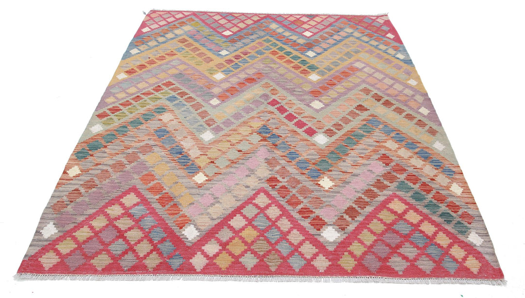 Kilim 5’ 10” x 7’ 3″ - No. AV37625 - ALRUG Rug Store