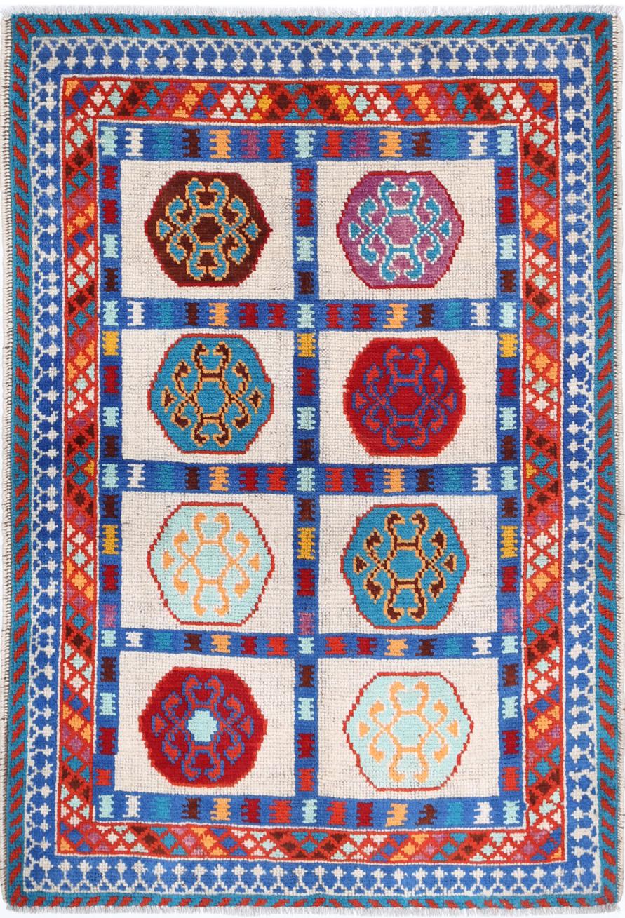 Ivory Revival Tribal Rug 3'3" x 4'9" Hand-Knotted