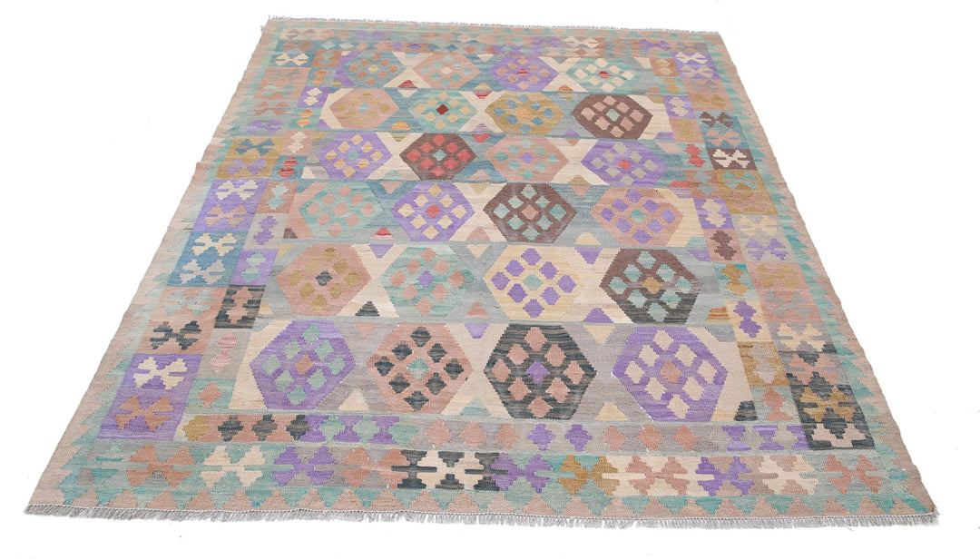 Kilim 5’ 10” x 7’ 5″ - No. AV58806 - ALRUG Rug Store
