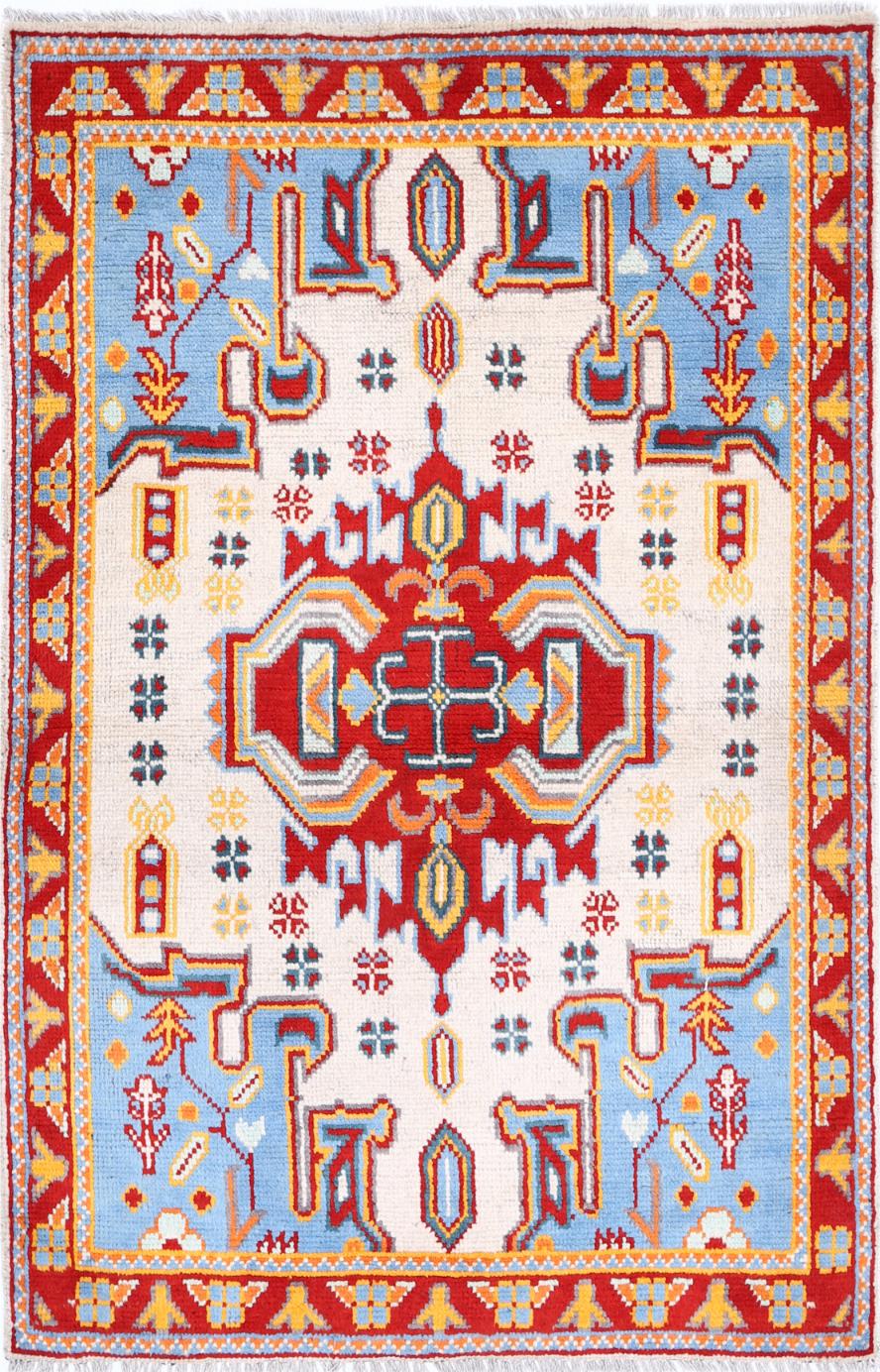 Ivory Revival Tribal Rug 3'3" x 5'0" Hand-Knotted