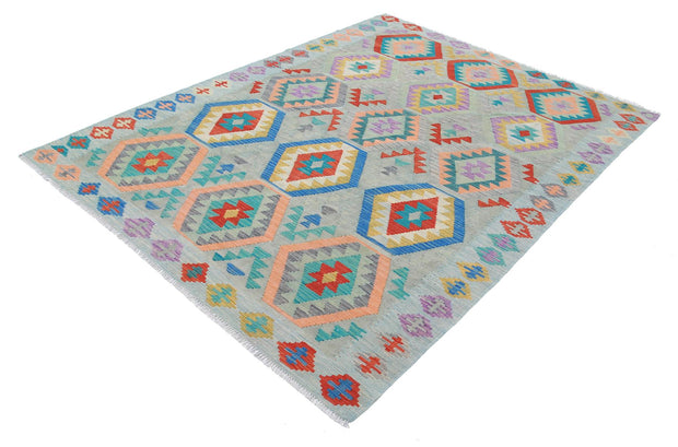 Kilim 5’ 10” x 7’ 7″ - No. AV45203 - ALRUG Rug Store