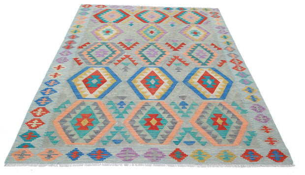 Kilim 5’ 10” x 7’ 7″ - No. AV45203 - ALRUG Rug Store